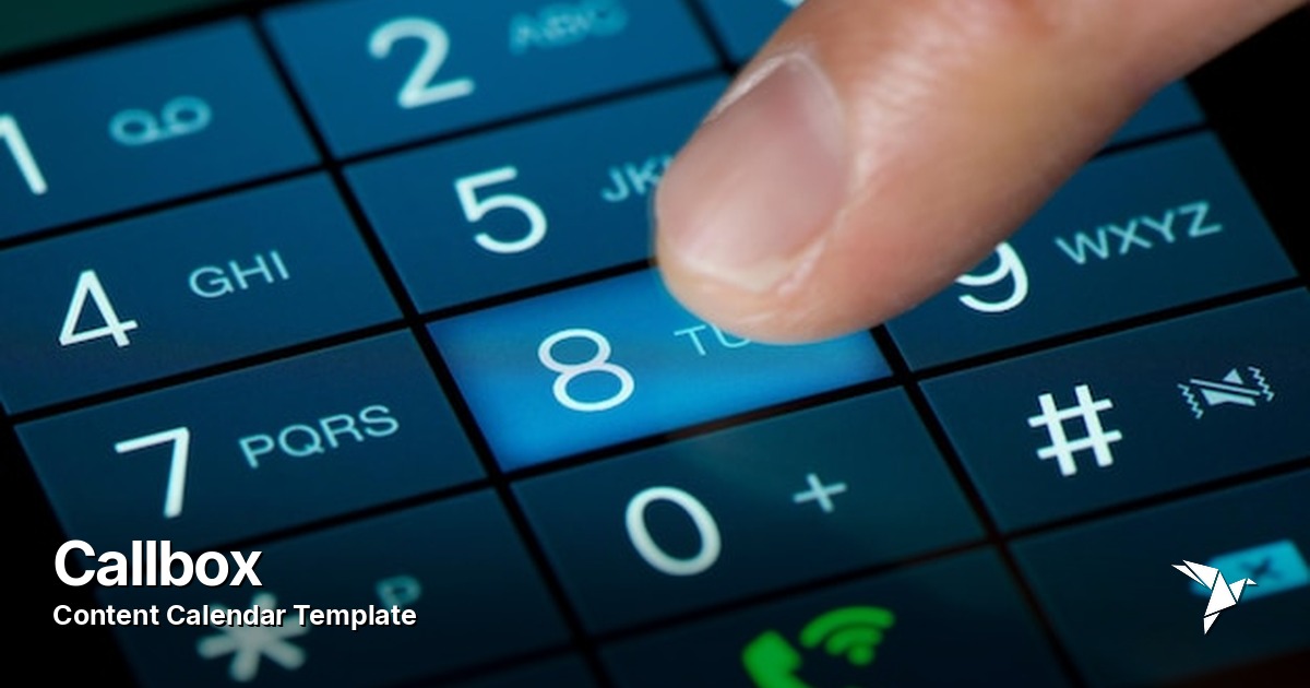 Callbox Content Calendar Template Example