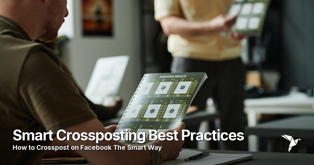 A person's hand holding a smartphone, with social media icons floating around it, representing mobile optimization for crossposting.
