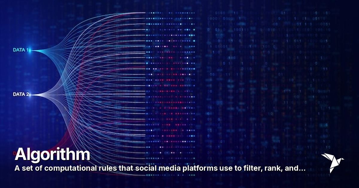 Algorithm — Set of computational rules that social media platforms use to filter | Digital Marketing