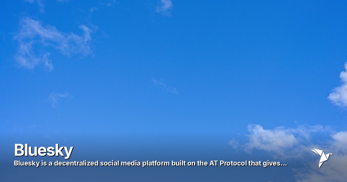 Bluesky — Decentralized social media platform built on the AT Protocol