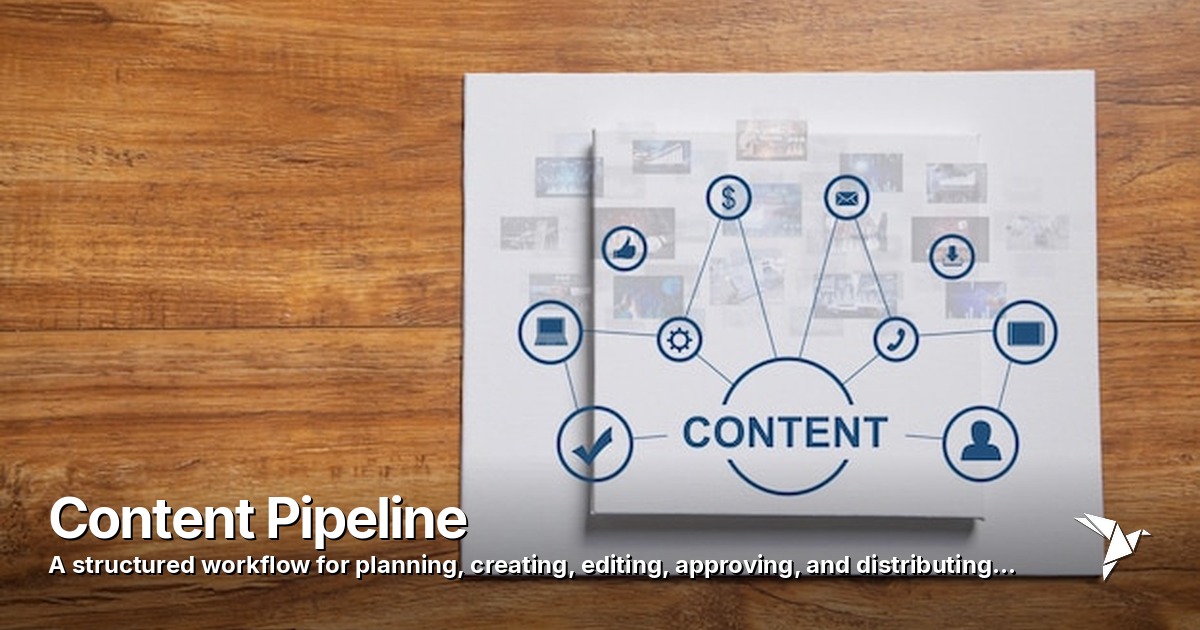 Content Pipeline — Systematic, repeatable process for planning, creating, editing, distributing,