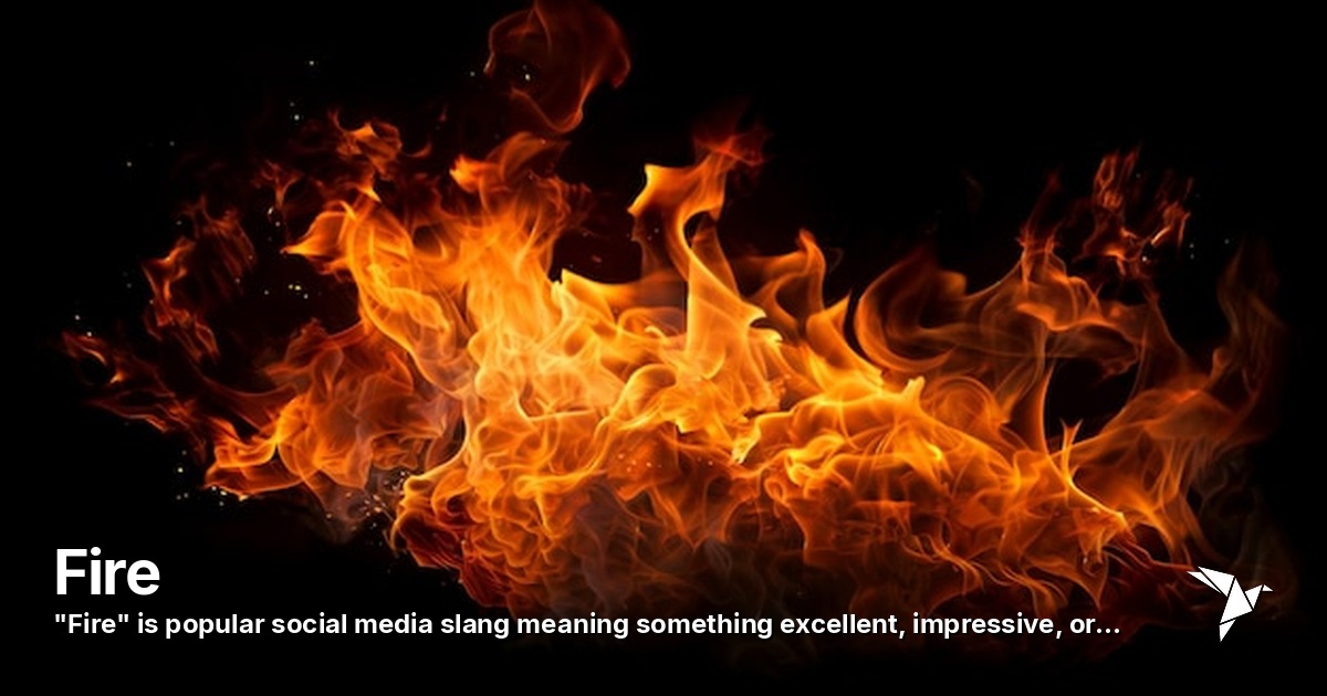 Fire — "Fire" is popular social media slang meaning something excellent | Digital Marketing