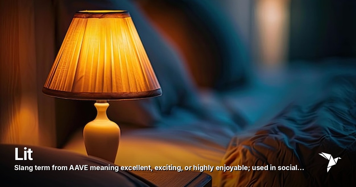 Lit — Slang term from AAVE meaning excellent | Digital Marketing