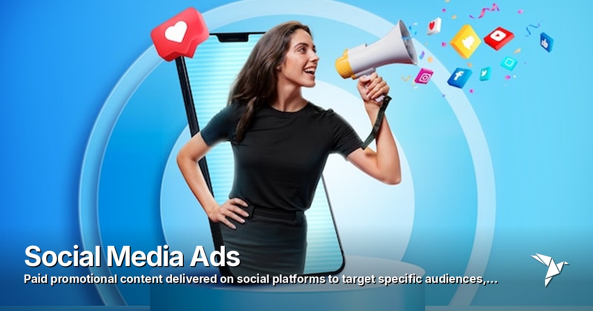 Social Media Ads — Paid promotional content delivered on social platforms to